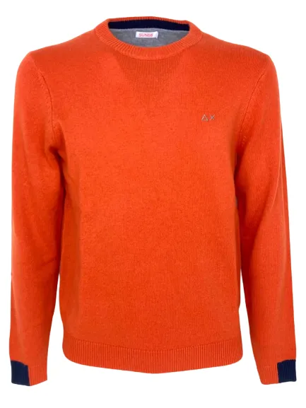 PULLOVER UOMO ARANCIO MISTO LANA