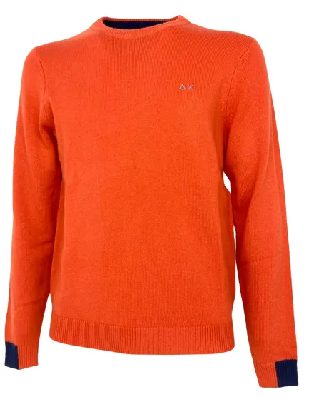 PULLOVER UOMO ARANCIO MISTO LANA