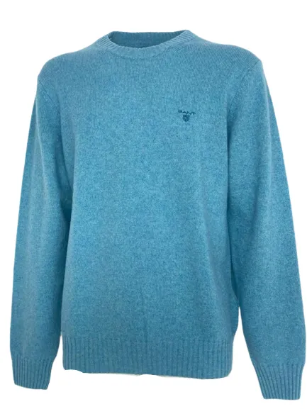 PULLOVER UOMO AZZURRO MISTO LANA