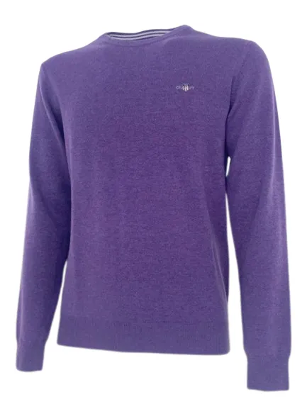 PULLOVER UOMO VIOLA 100% LANA