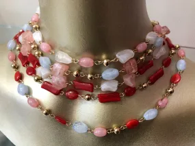 Red pink ice Necklace