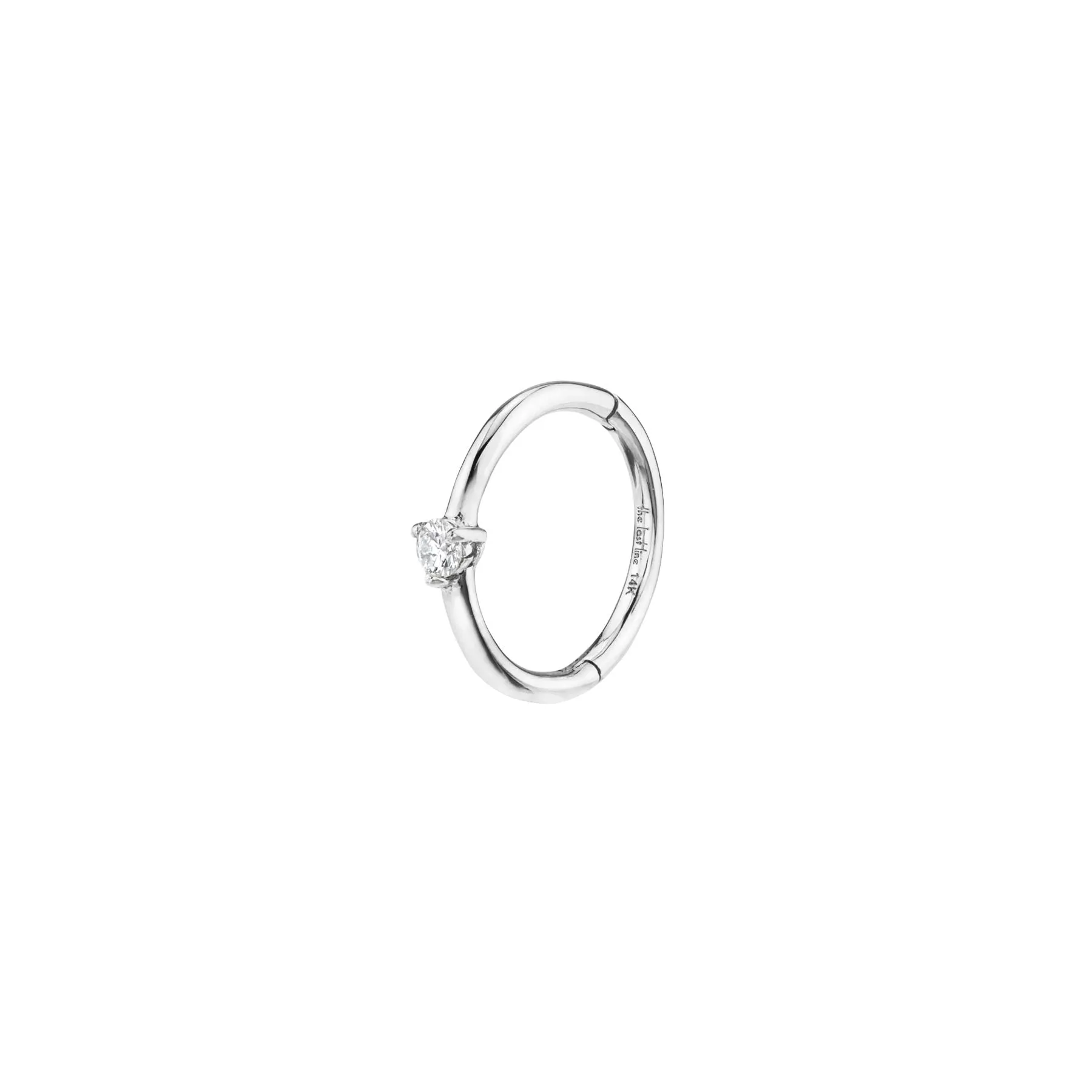 Seamless Hoop - White Diamond / 14k White Gold