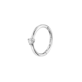 Seamless Hoop - White Diamond / 14k White Gold