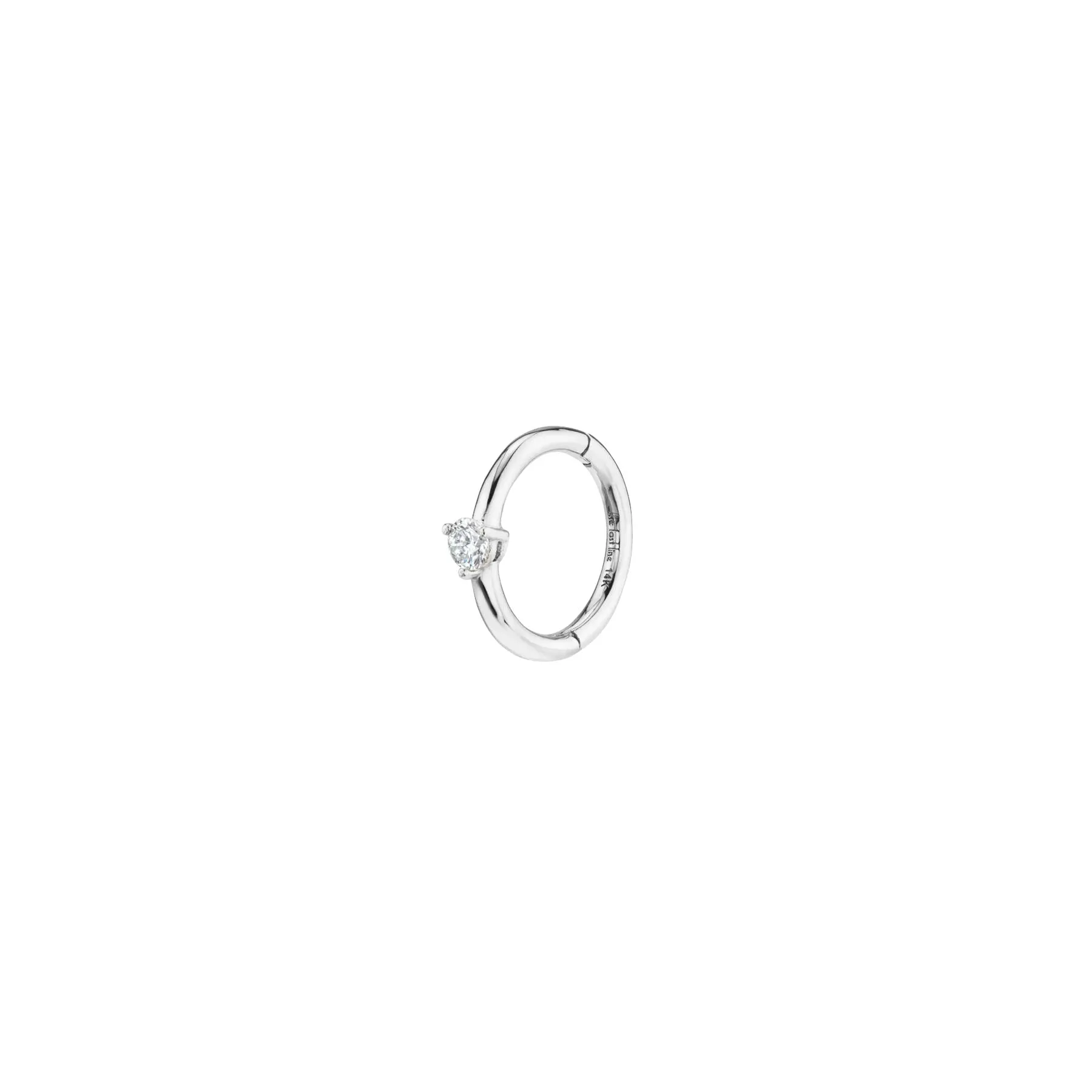 Seamless Hoop - White Diamond / 14k White Gold