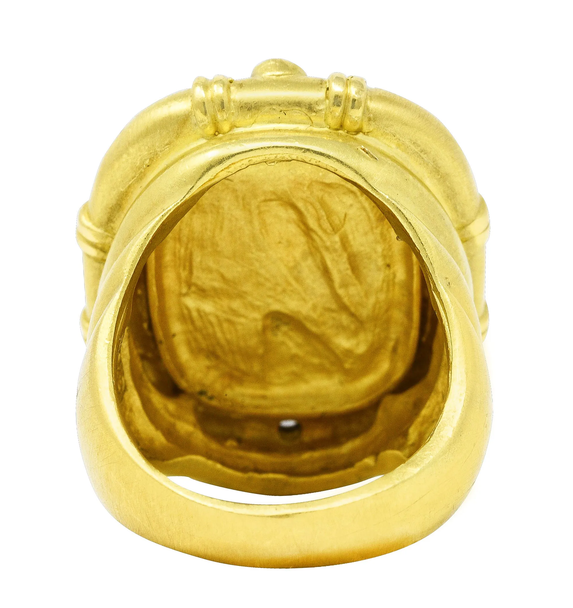 SeidenGang Vintage Diamond 18 Karat Yellow Gold Classic Nike Cameo Ring