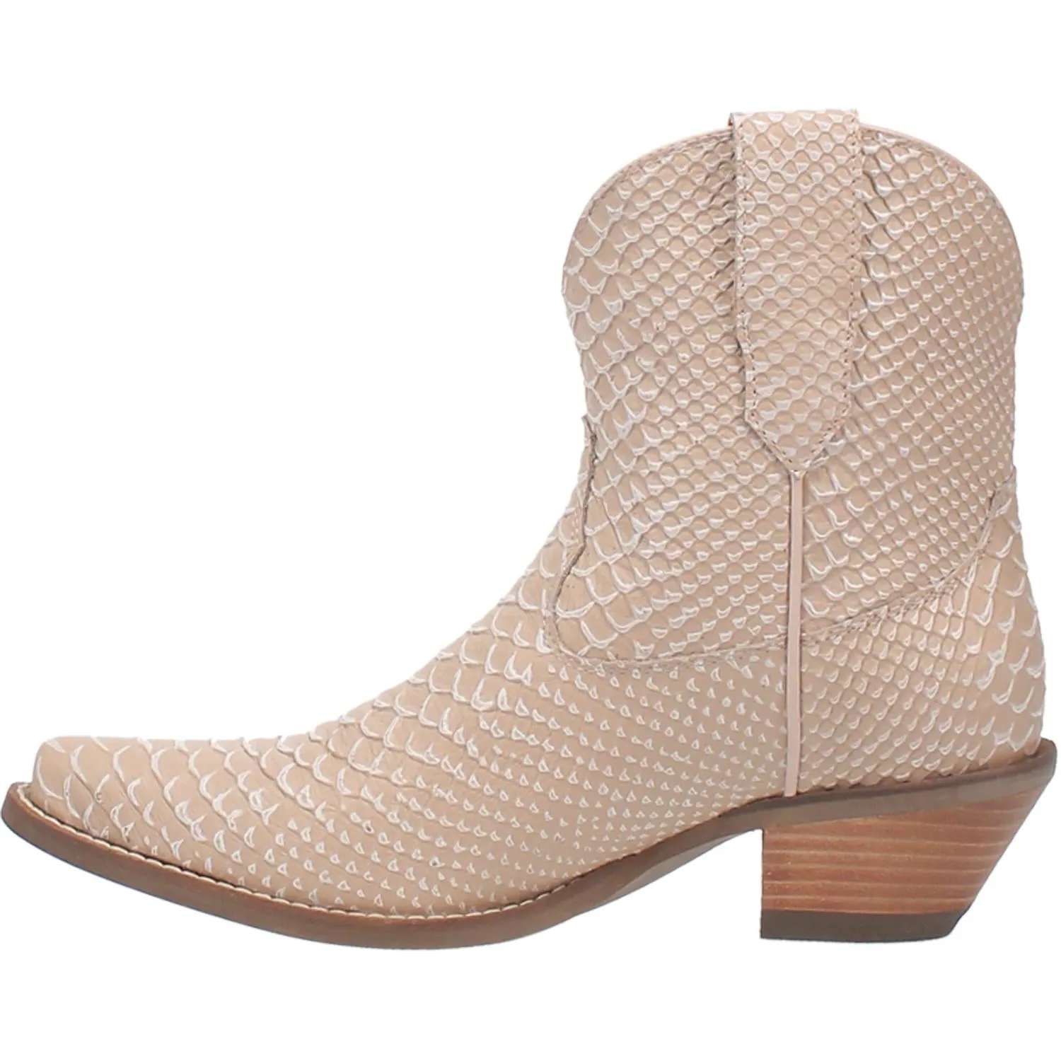 Sorta Sweet Sand Faux Snakeskin Print Booties (DS)