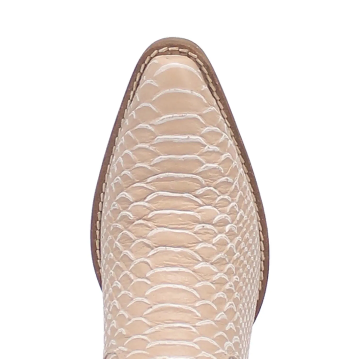 Sorta Sweet Sand Faux Snakeskin Print Booties (DS)