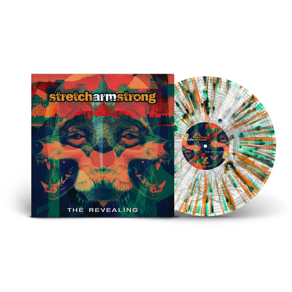 STRETCH ARM STRONG ‘THE REVEALING’ 12 EP (Limited Edition – Only 250 made, Cloudy White w/ Green/Orange Splatter & Silkscreened 