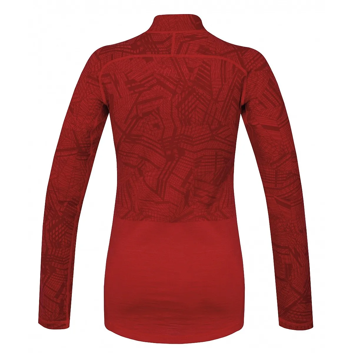 T-Shirt Husky Merino 100 Zip LS - Red - women´s