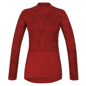 T-Shirt Husky Merino 100 Zip LS - Red - women´s