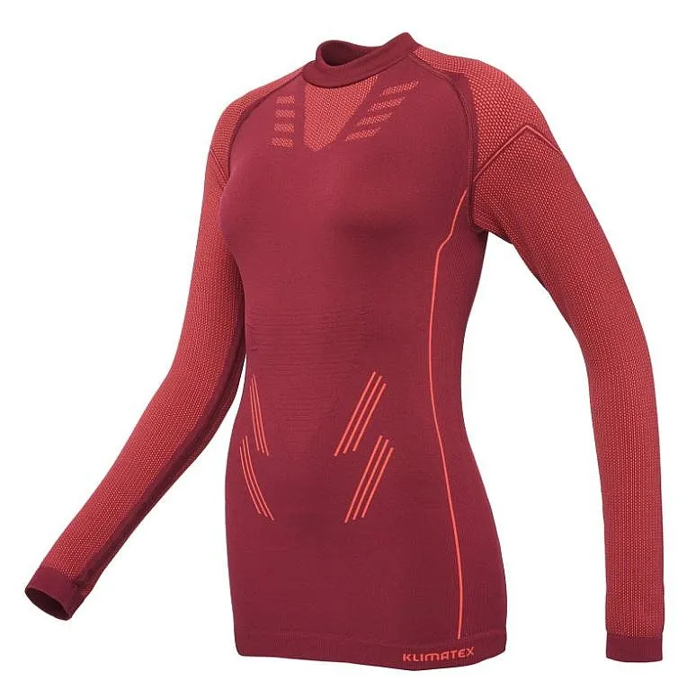 T-Shirt Klimatex Yama Seamless LS - Wine/Terracotta - women´s