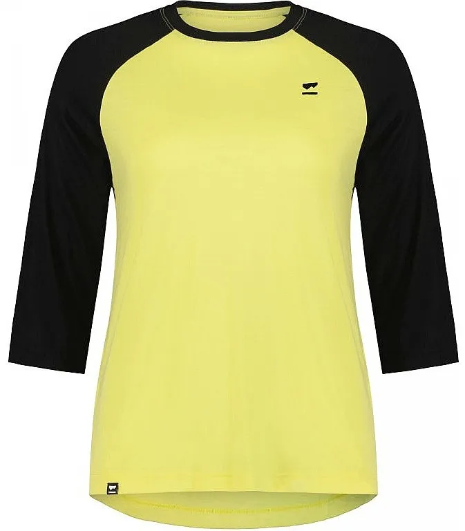 T-Shirt Mons Royale Tarn Merino Shift Raglan - Black/Limelight - women´s