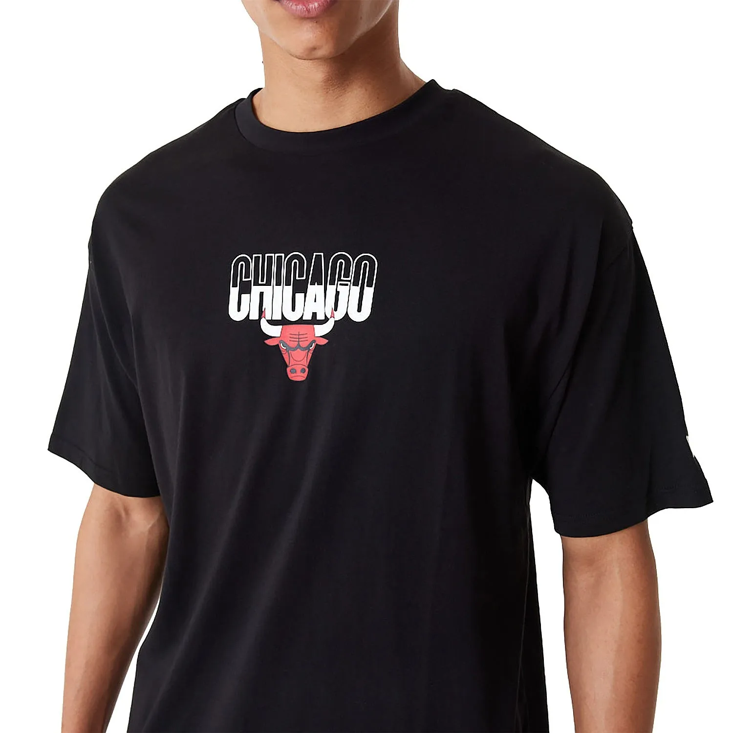 T-Shirt New Era City Graphic BP Oversized NBA Chicago Bulls - Black/Faded Red - men´s