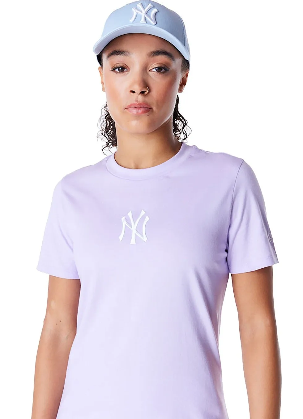 T-Shirt New Era League Essential Regular MLB New York Yankees - Pastel Lilac/White - women´s