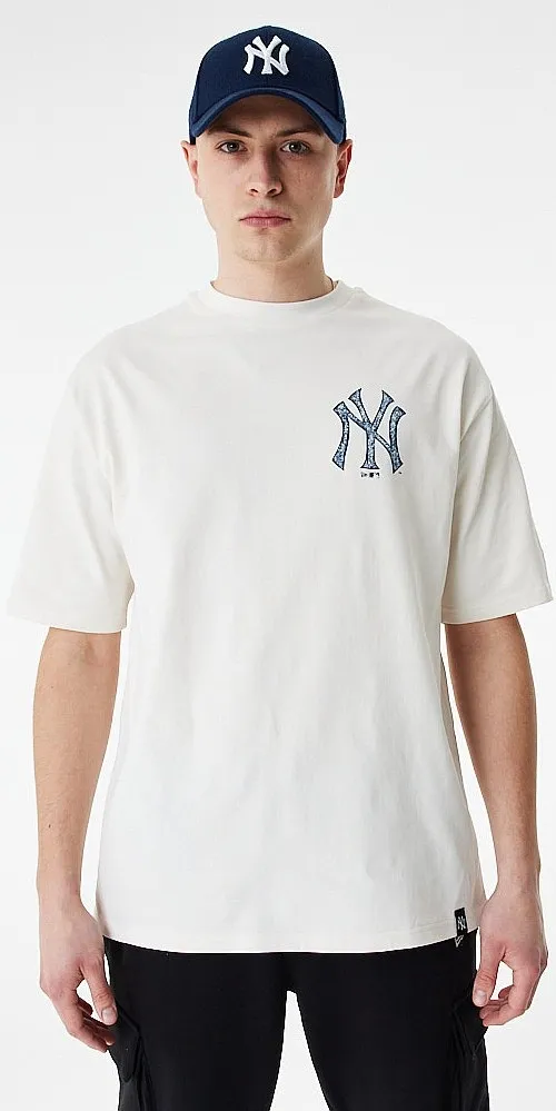 T-Shirt New Era Player Graphic OS MLB New York Yankees - Off White/Navy - men´s