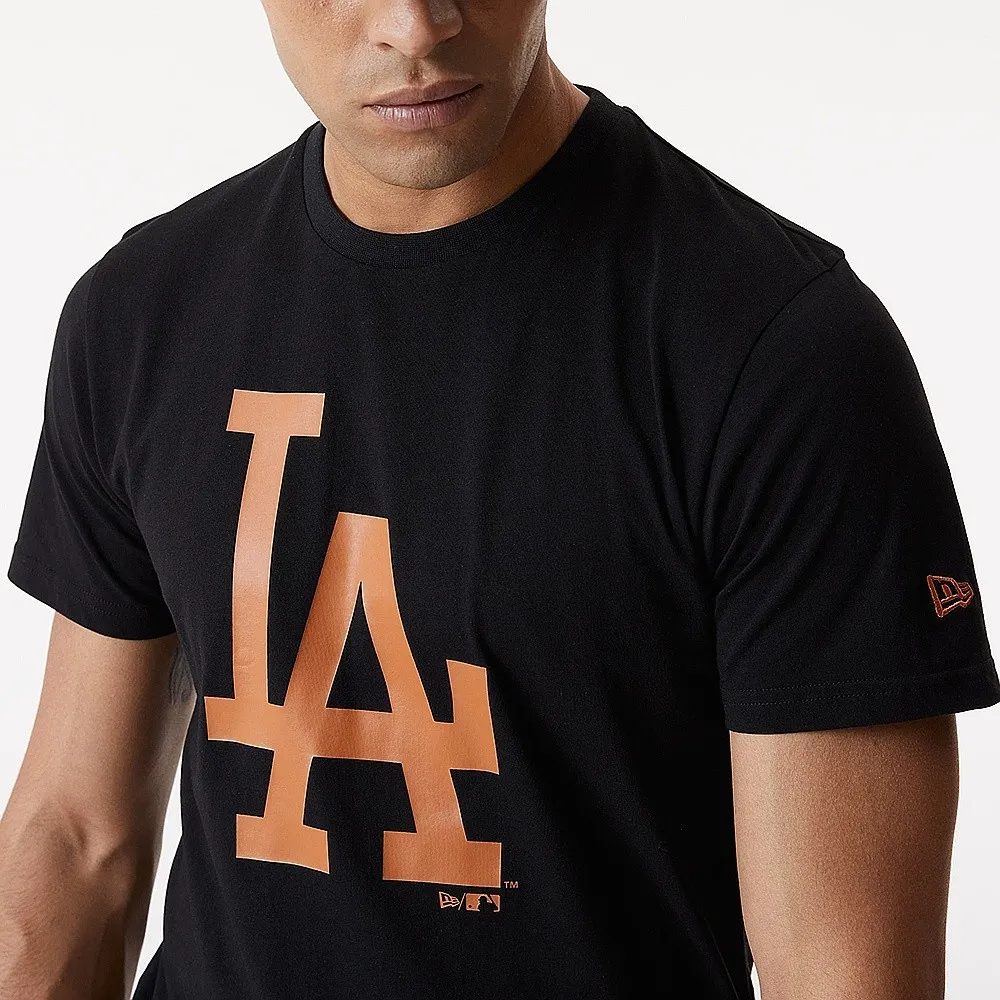 T-Shirt New Era Sea Team Logo MLB Los Angeles Dodgers - Black/Toffee - men´s