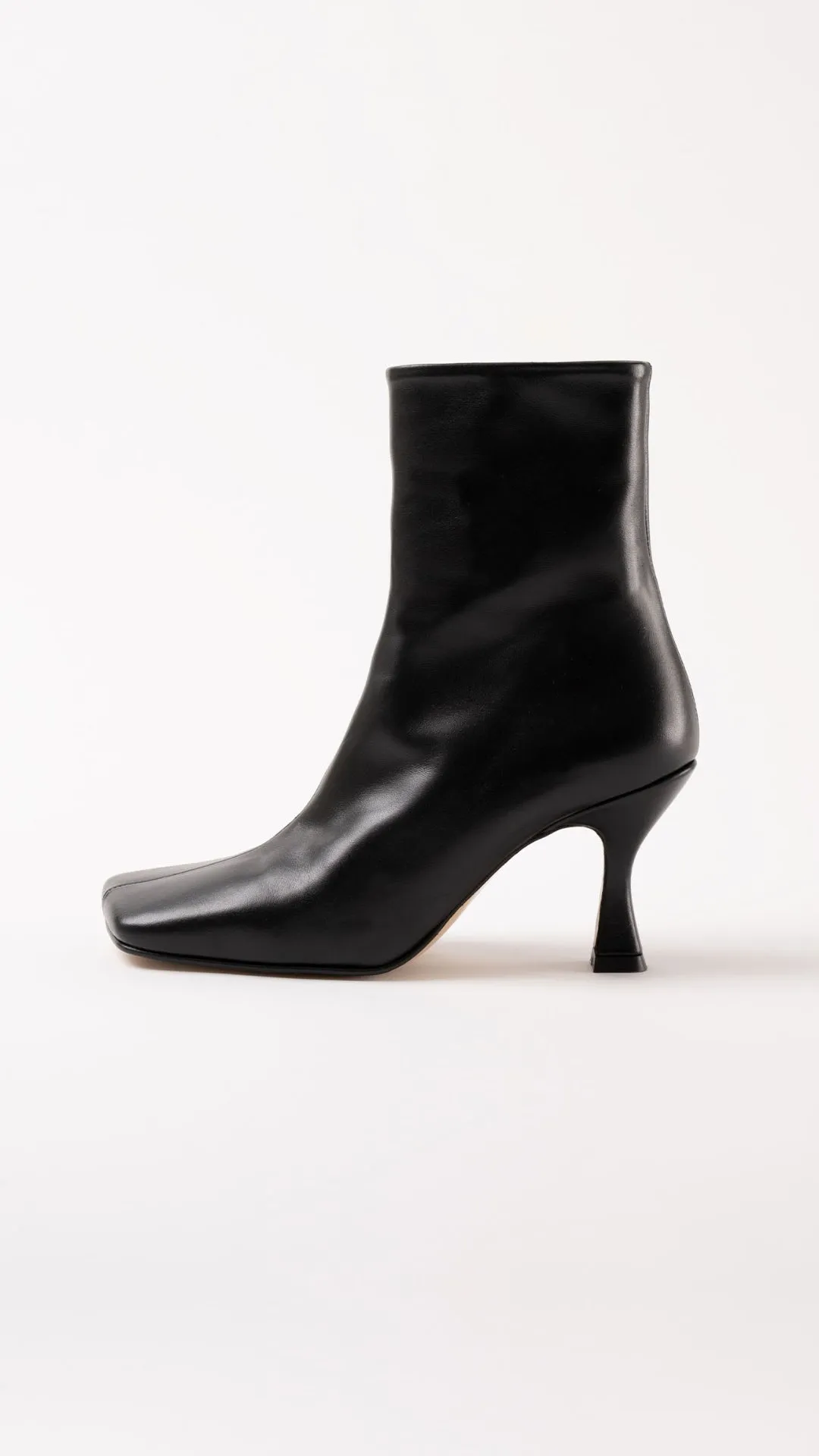 TATIANA - Black Leather Ankle Boots