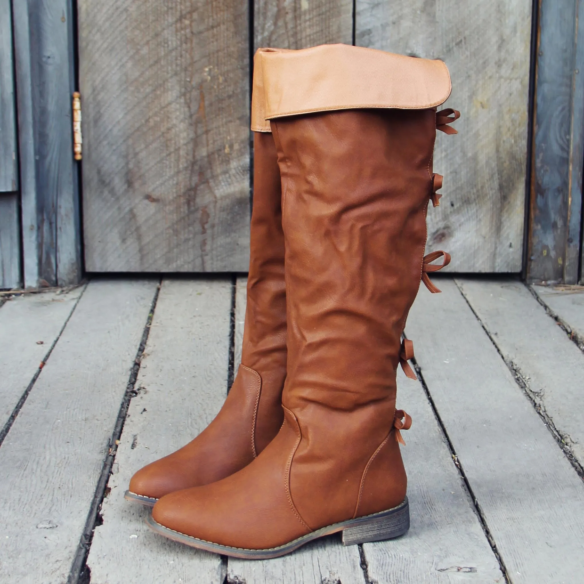 The Bow Back Boots in Cognac