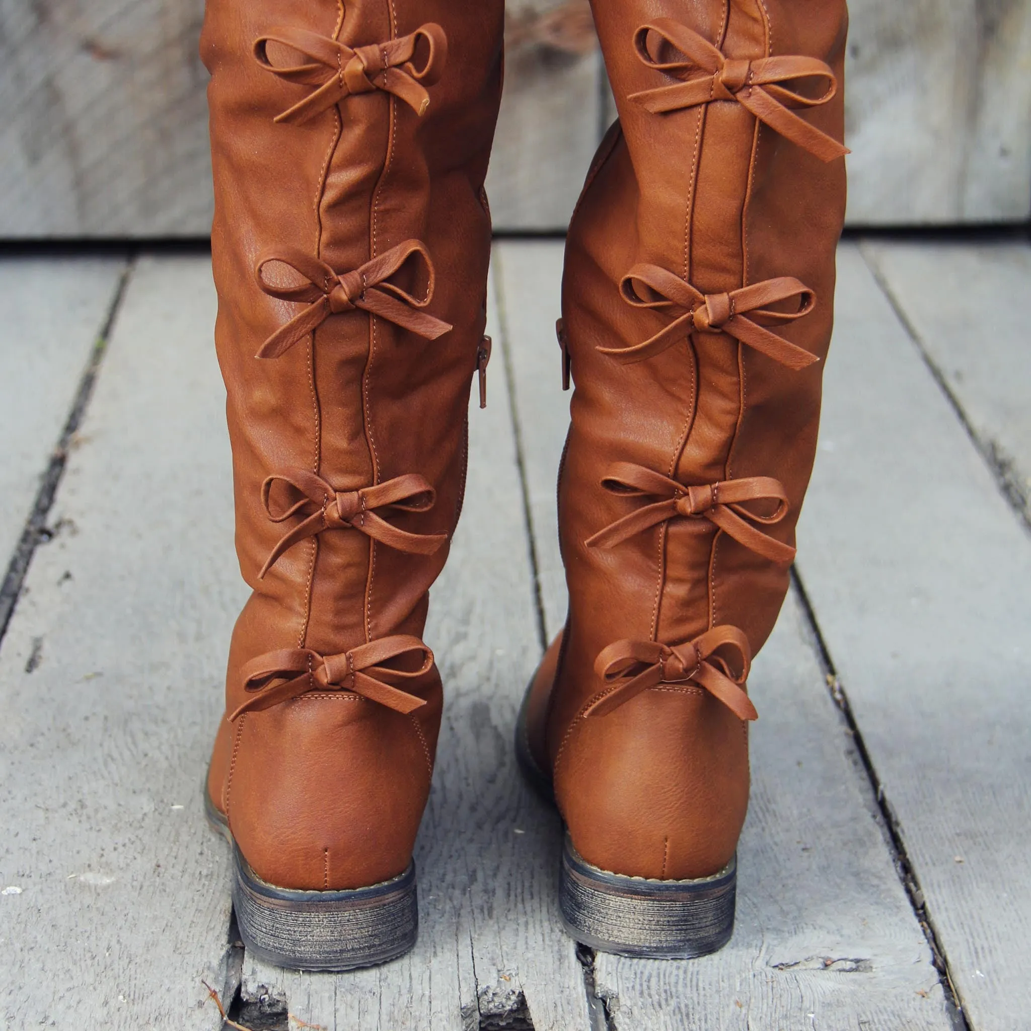 The Bow Back Boots in Cognac