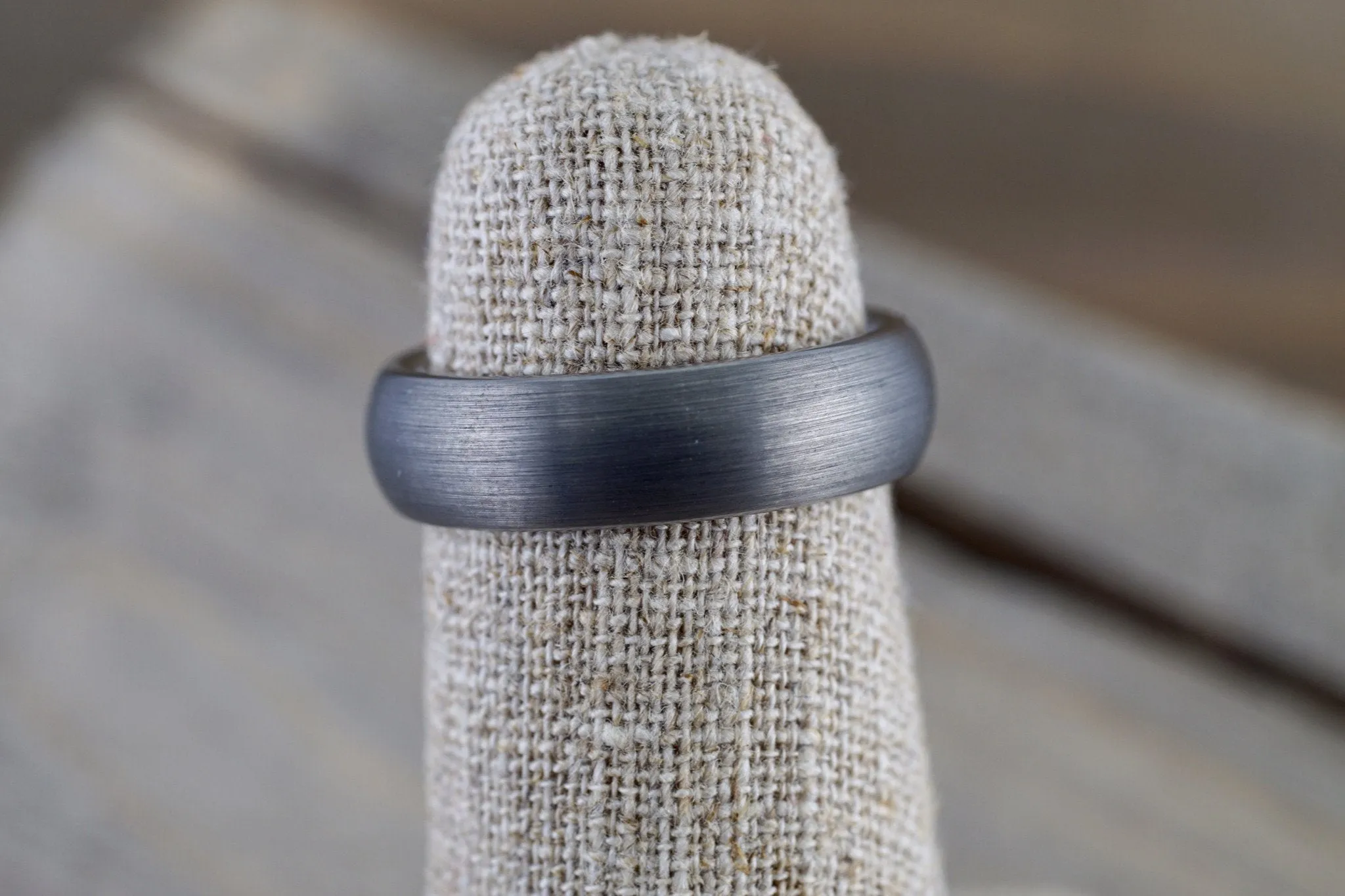 Tungsten Carbide 6mm Domed Brushed Matted Finish Men's Ring