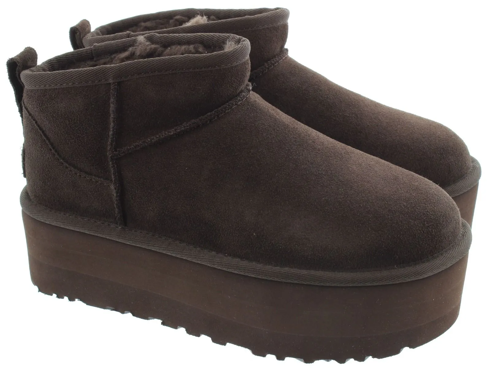 UGG Ladies Platform Ultra Mini Boots In Burnt Cedar