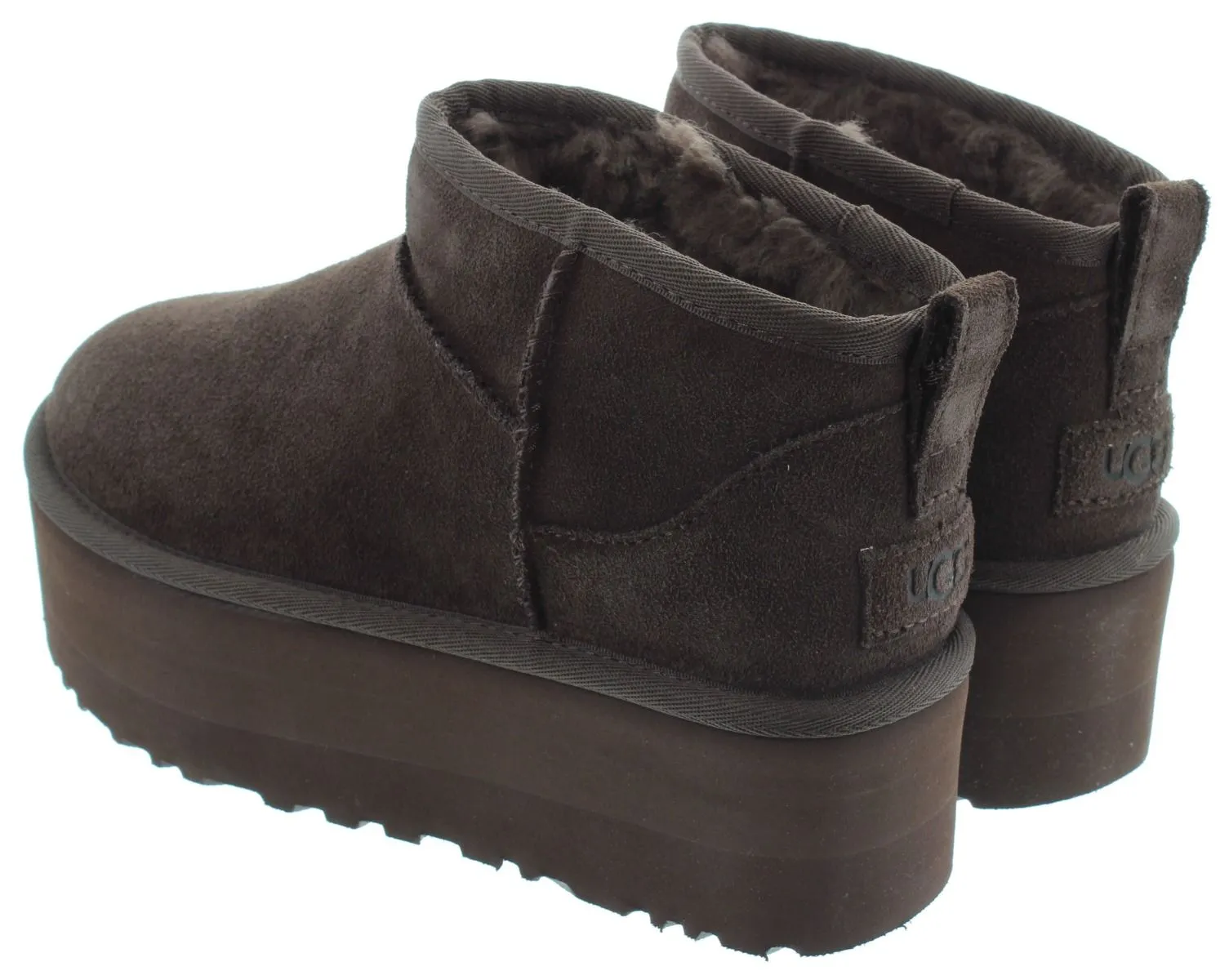 UGG Ladies Platform Ultra Mini Boots In Burnt Cedar