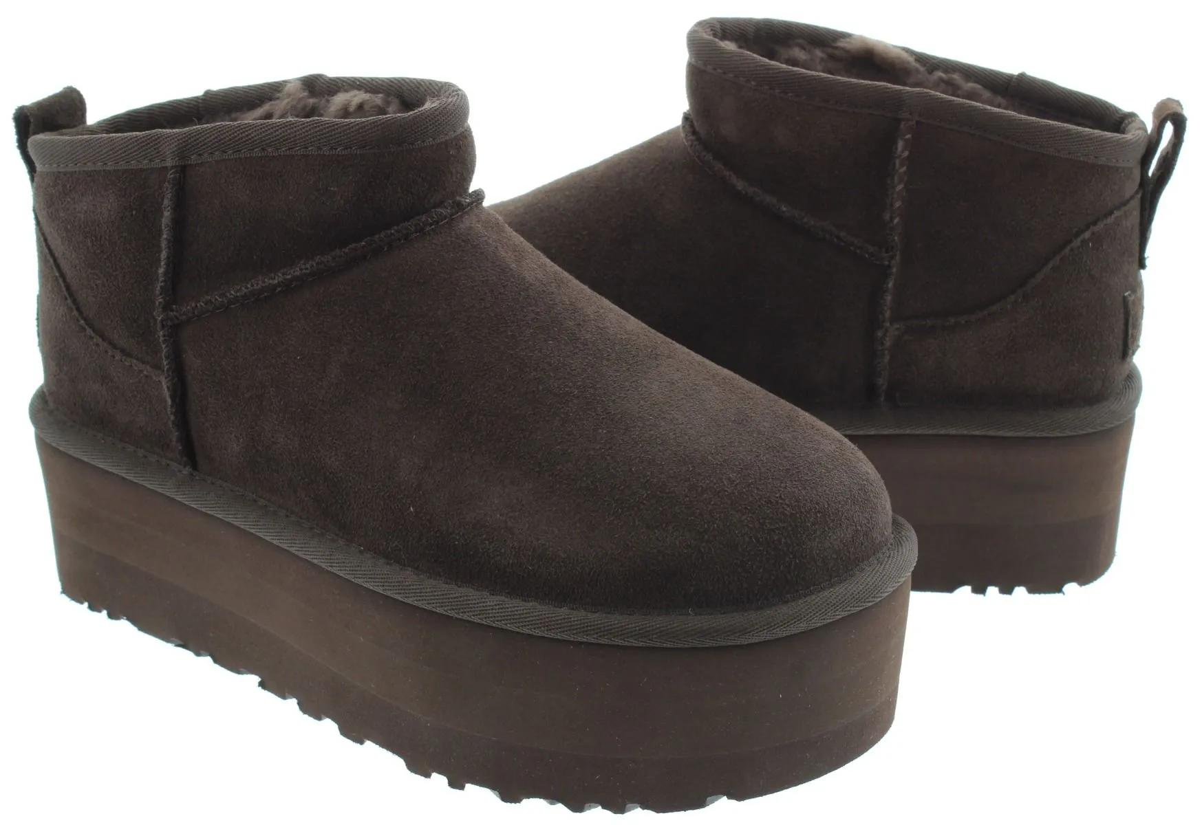 UGG Ladies Platform Ultra Mini Boots In Burnt Cedar