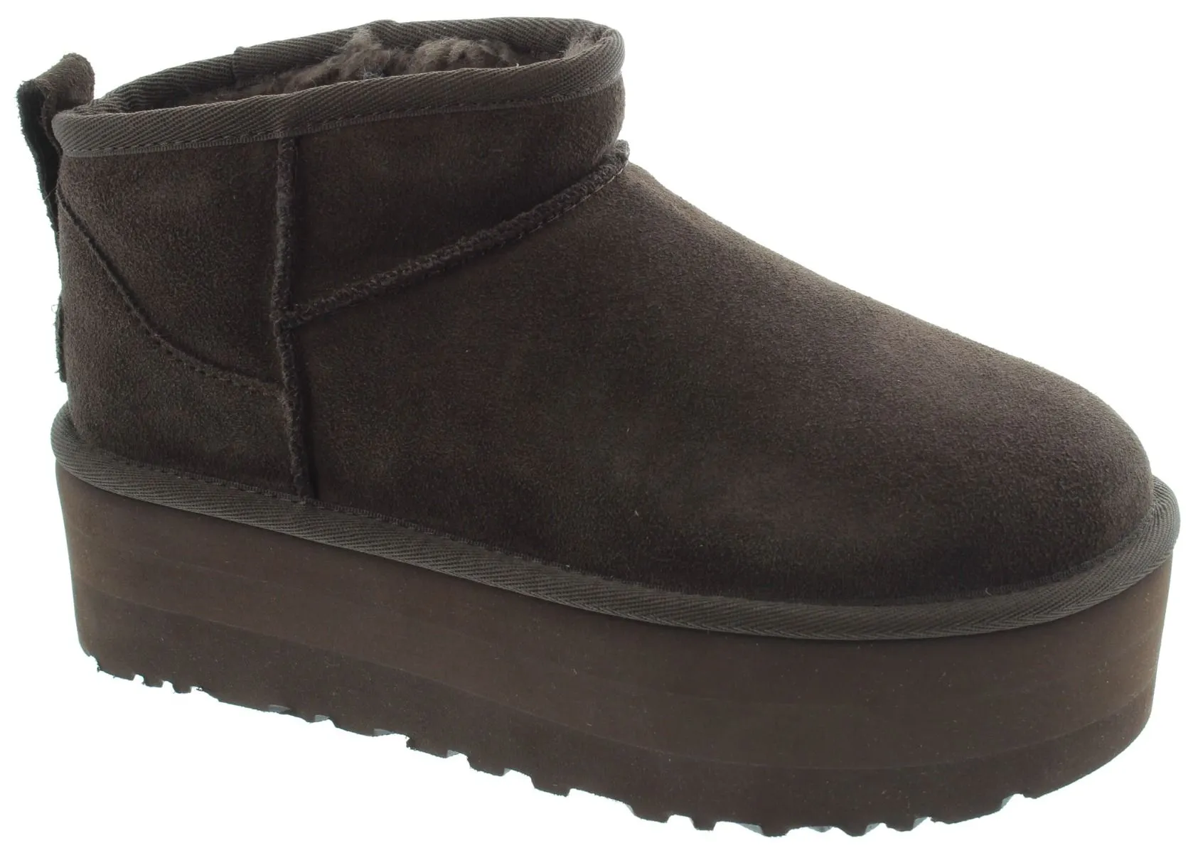 UGG Ladies Platform Ultra Mini Boots In Burnt Cedar