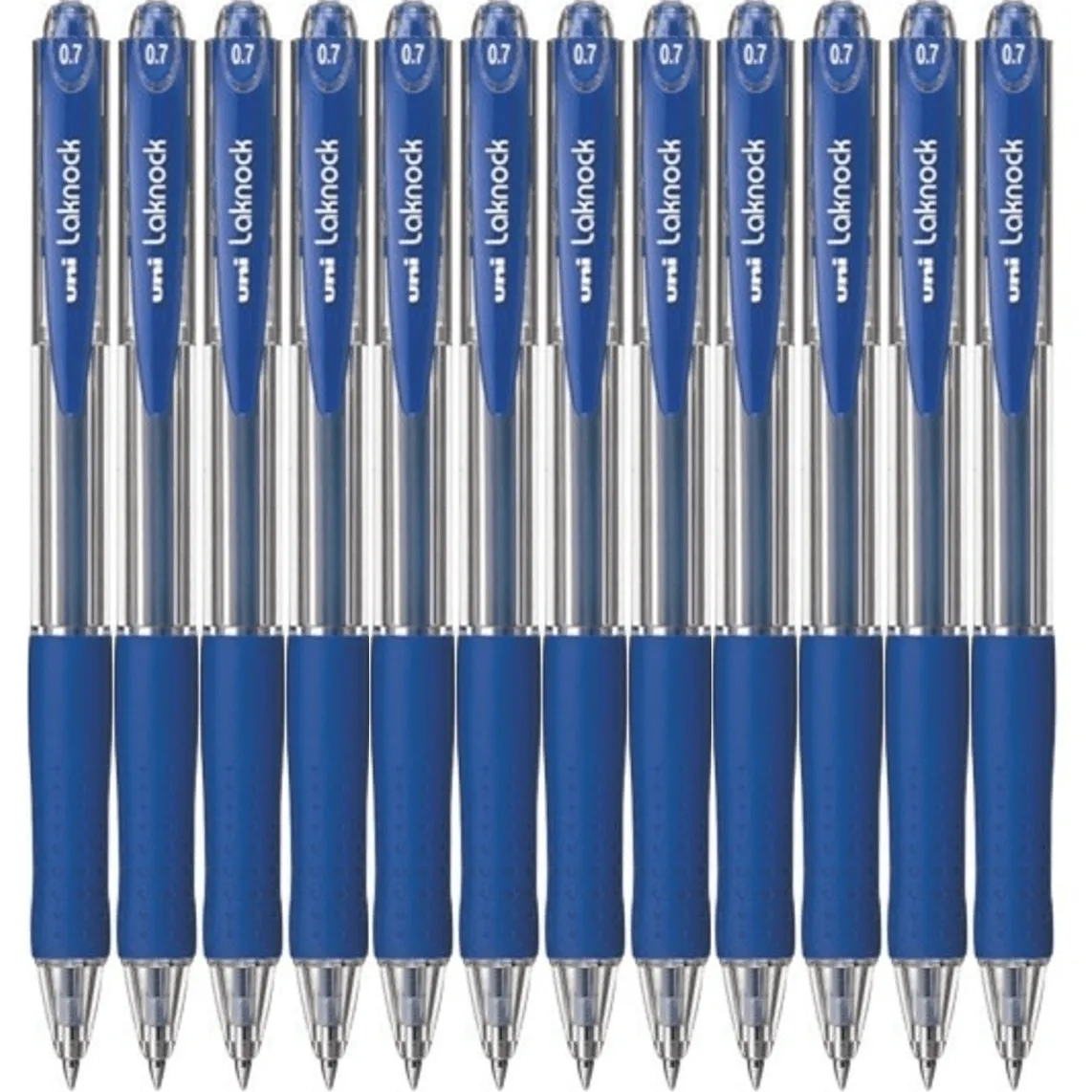 Uni-Ball SN-100 Laknock Retractable Ballpoint Pen Fine 0.7mm Blue Box 12