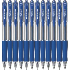 Uni-Ball SN-100 Laknock Retractable Ballpoint Pen Fine 0.7mm Blue Box 12