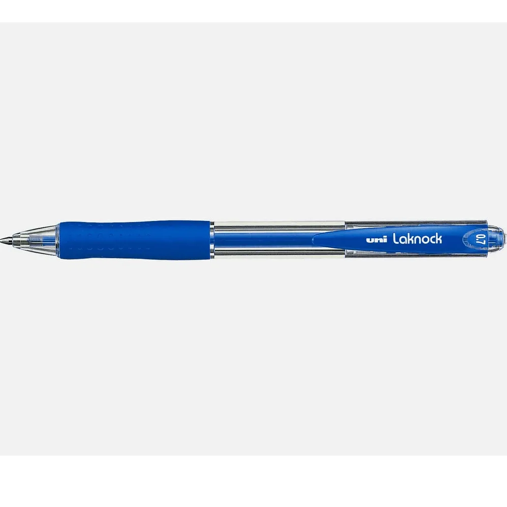 Uni-Ball SN-100 Laknock Retractable Ballpoint Pen Fine 0.7mm Blue Box 12