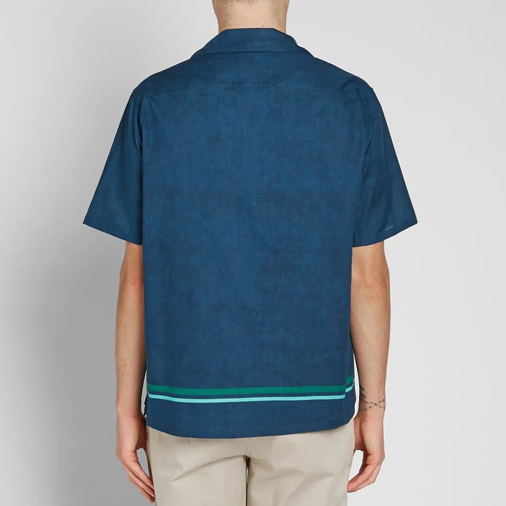 Valentino Short Sleeve Bowling ShirtBlue Palm