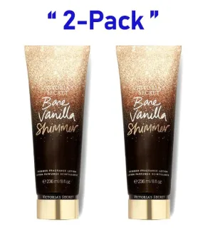 Victoria's Secret Bare Vanilla Shimmer Body Lotion 8 oz 2-PACK