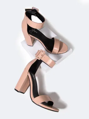 Wide Ankle Strap Block Heel