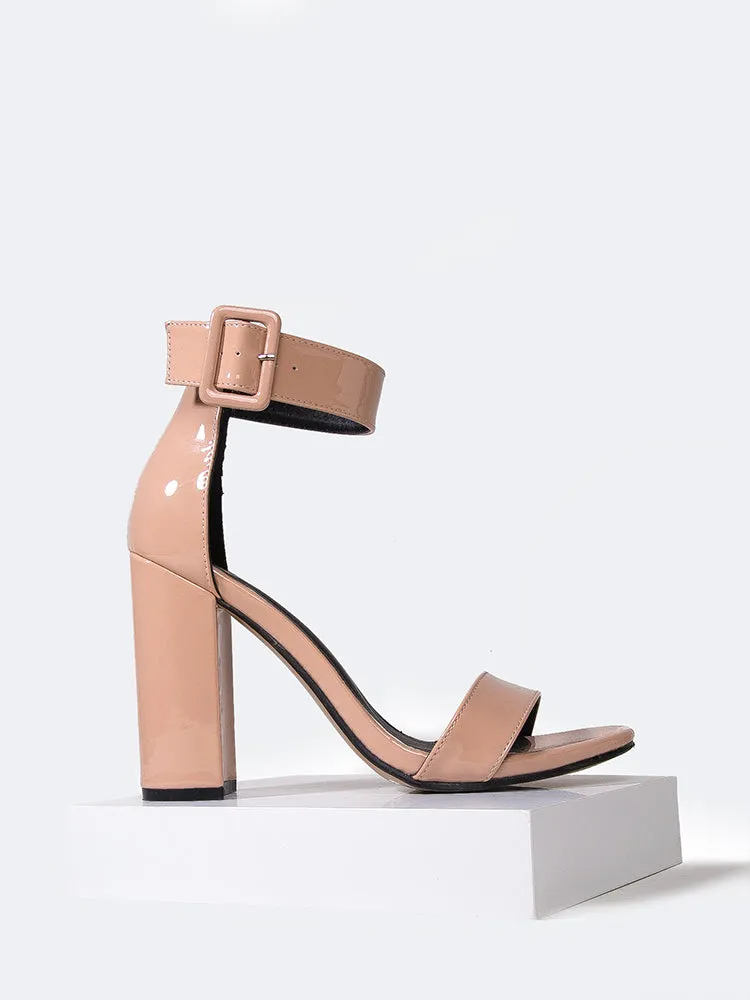 Wide Ankle Strap Block Heel