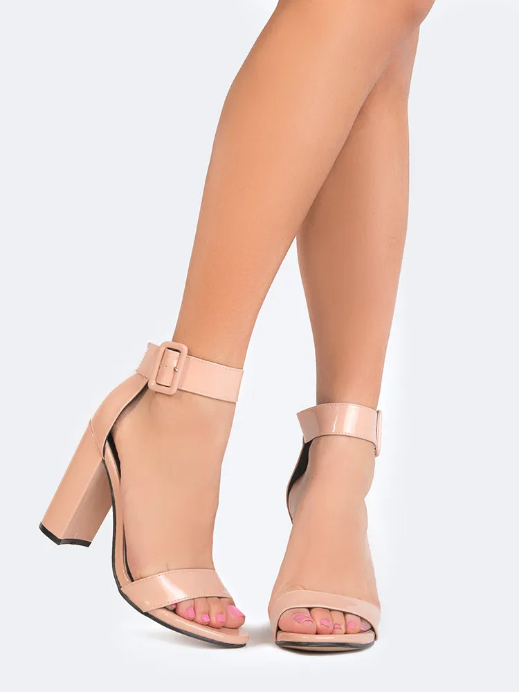 Wide Ankle Strap Block Heel