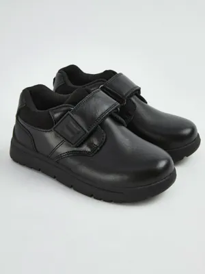 Wide Fit Black Leather Single Strap School Shoes | School | George at ASDA