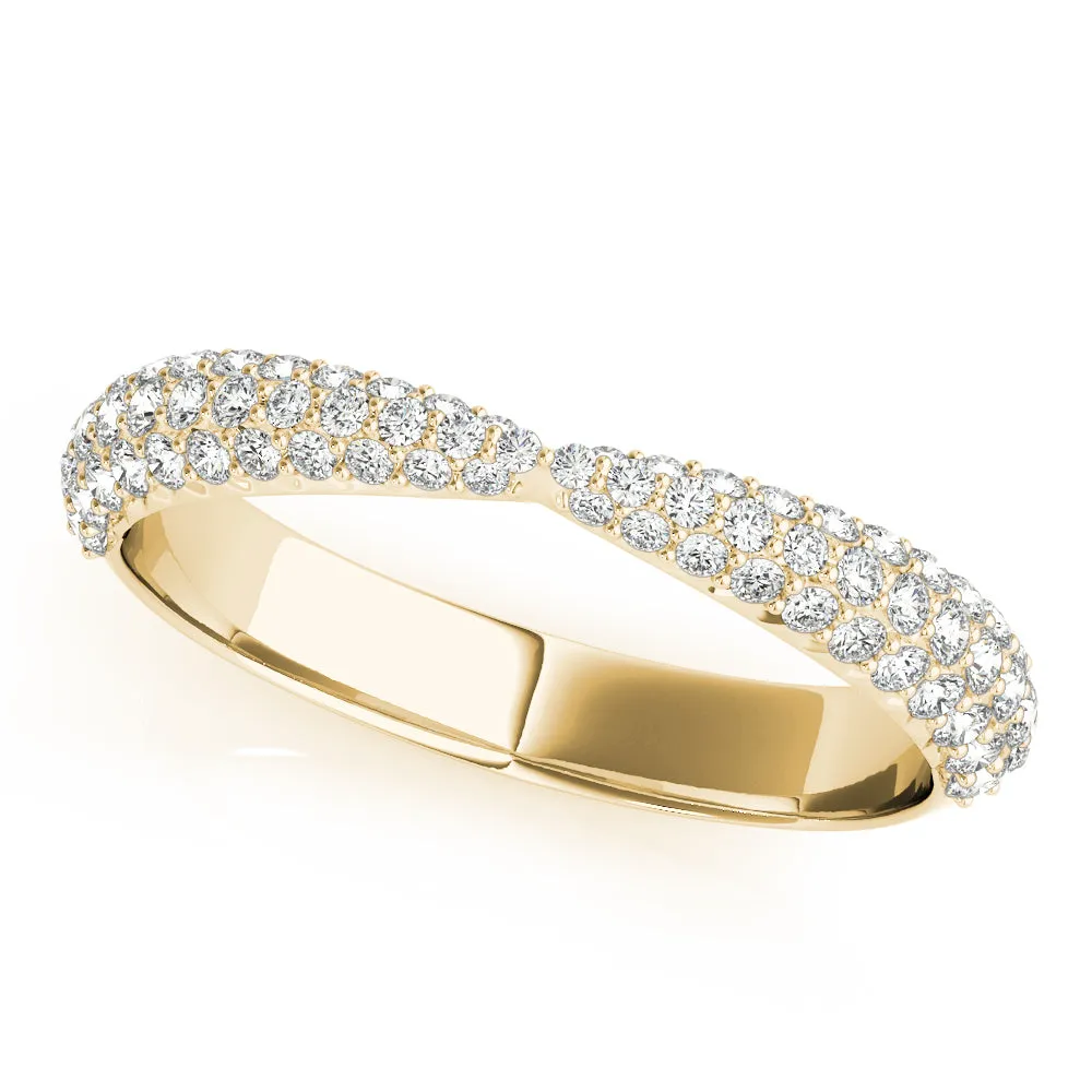 Women's 0.50 CTW Three Row Tapered Lab Diamond Wedding Ring