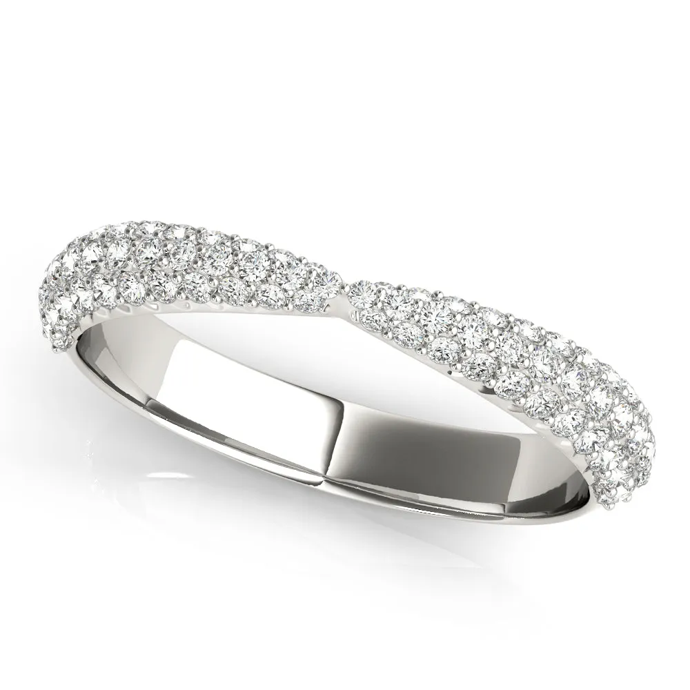 Women's 0.50 CTW Three Row Tapered Lab Diamond Wedding Ring