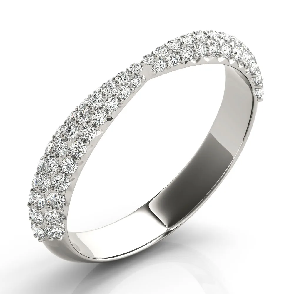 Women's 0.50 CTW Three Row Tapered Lab Diamond Wedding Ring