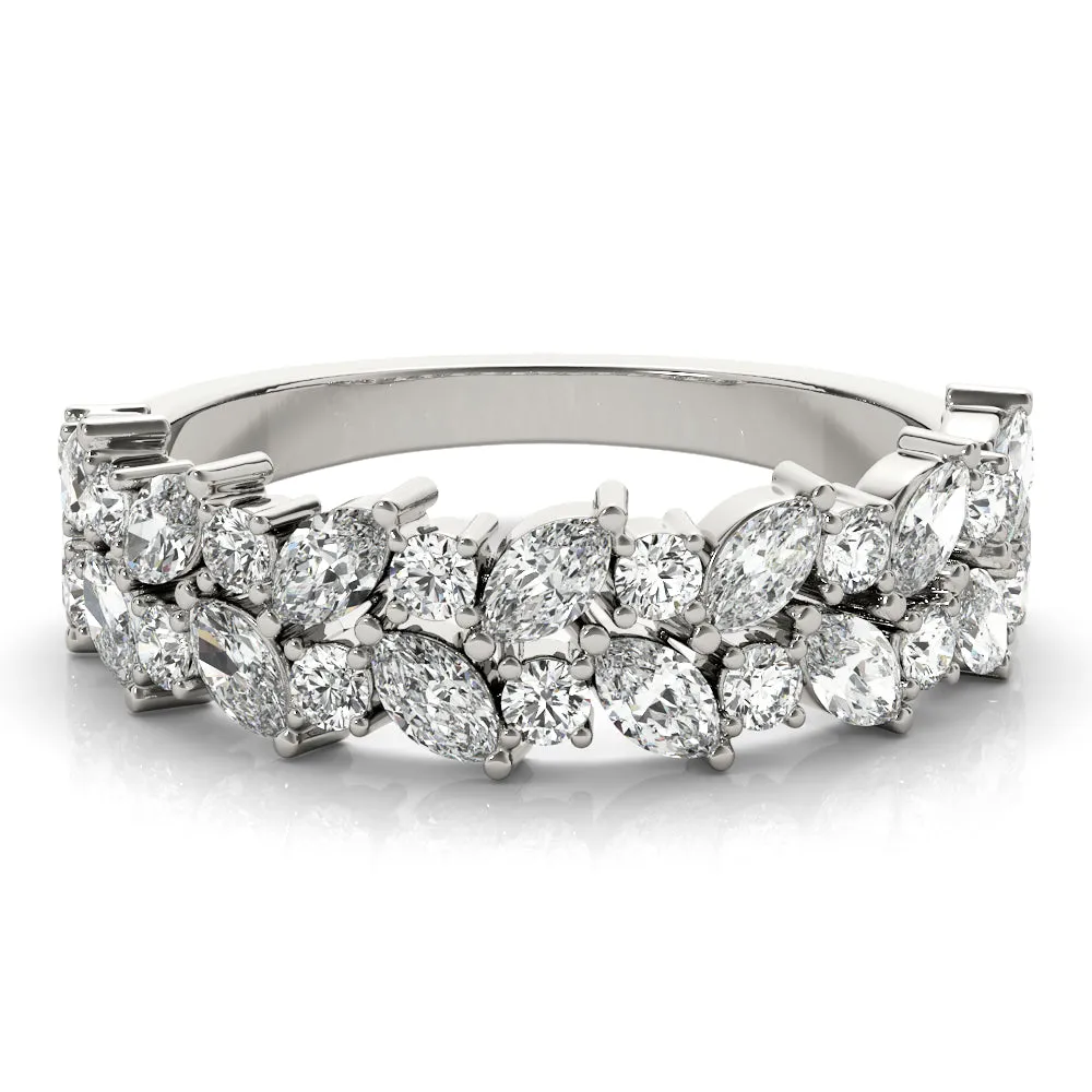 Women's 1.38 CTW Two Row Marquise & Round Lab Diamond Band