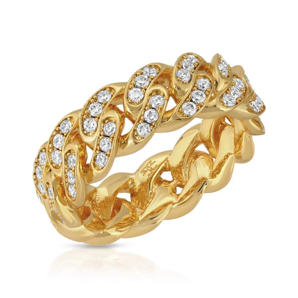 Women's Diamond Cuban Ring 6mm