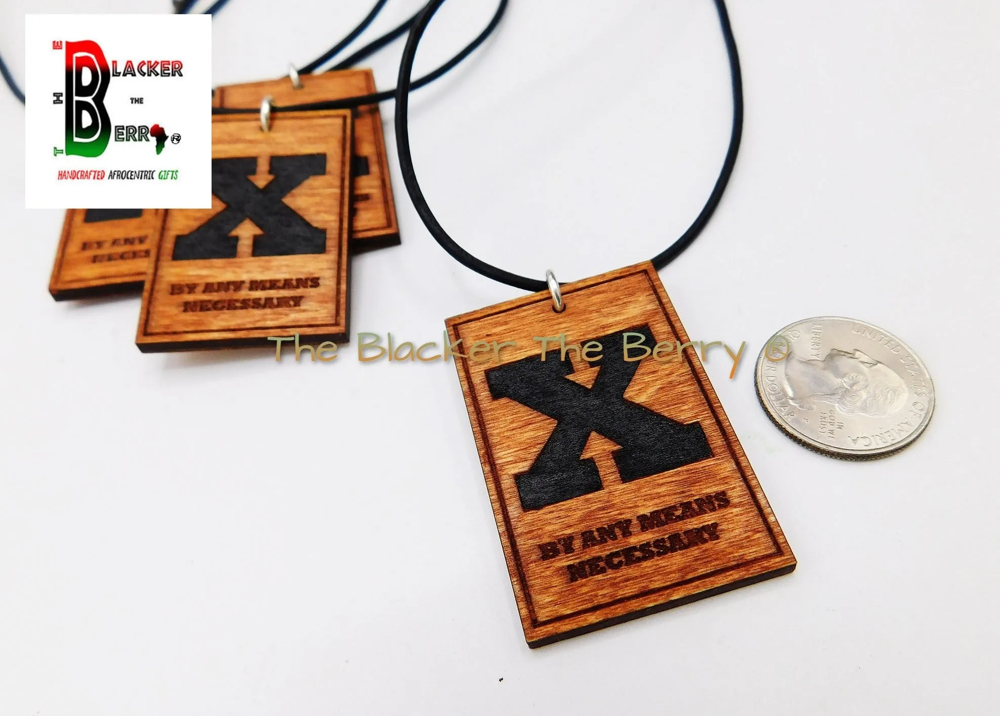 X Necklaces By Any Means Necessary Wooden Black Pendant Jewelry SALE