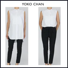 YOKOCHAN  |Casual Style Sleeveless Street Style Plain Cotton