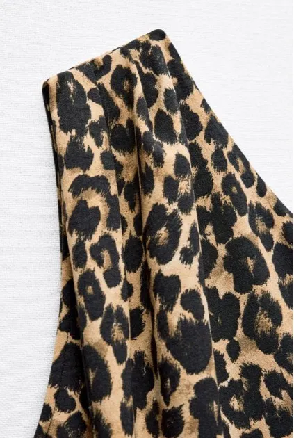 ZARA  |Leopard Patterns Casual Style Sleeveless